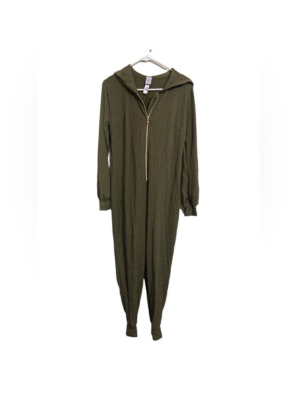 NWOT Savage X Fenty Olive Green SLEEP & SHINE HOODED ONESIE Medium - Picture 4 of 5